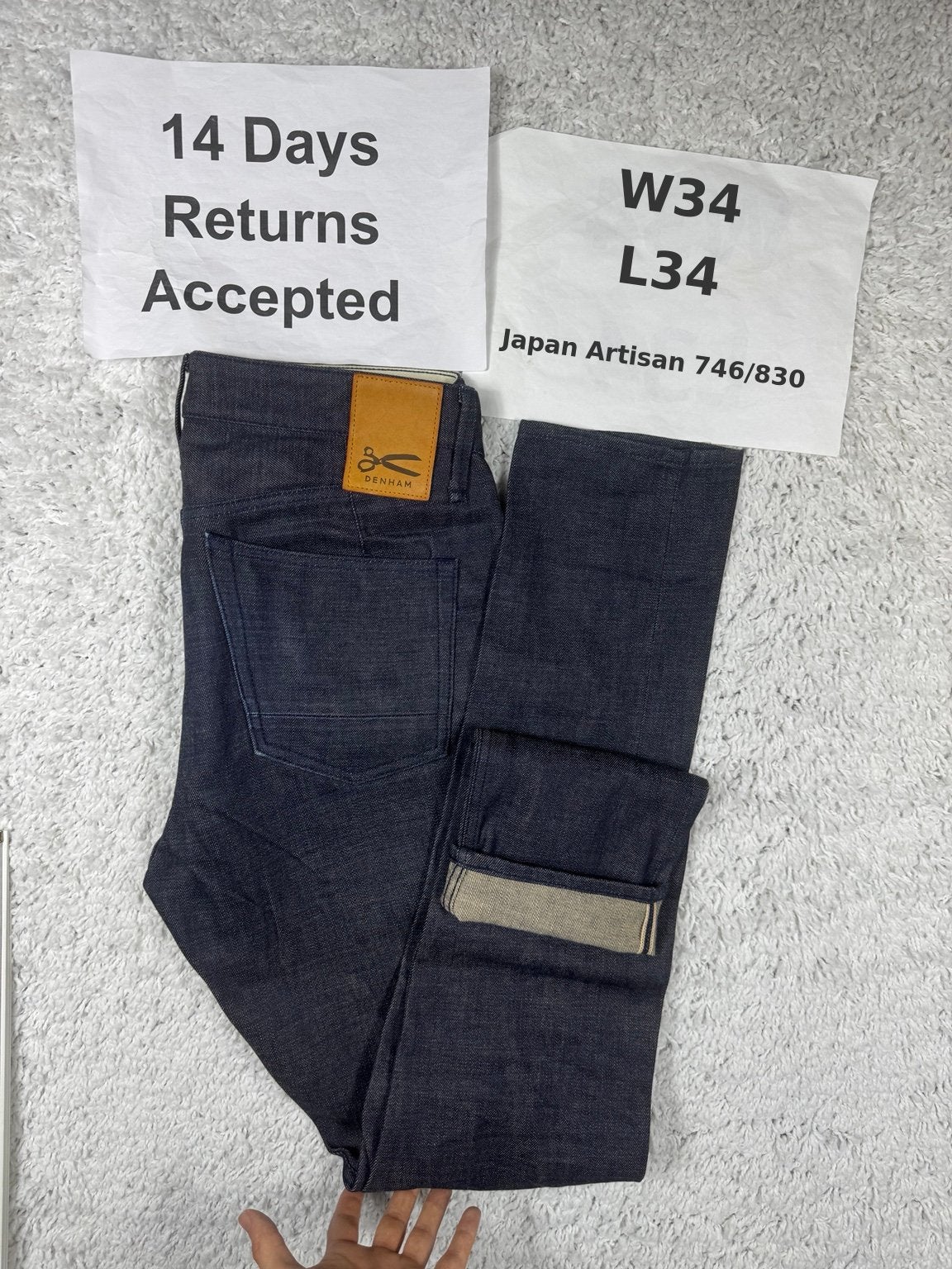 Denham Tokyo Japan Artisan Selvedge Jeans W34 L34 L36 3394, Blauw, Ophalen of Verzenden, Zo goed als nieuw, H
