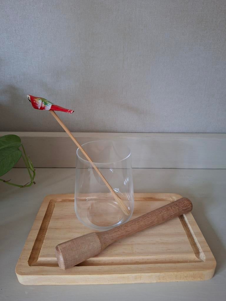 Cocktail stamper met plankje, Ophalen of Verzenden