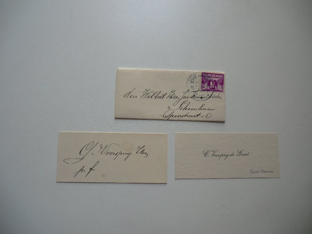 Schoonhoven,Jac Kaasschieter,Schoenmaker,Groot Ammers, Ophalen of Verzenden, 1920 tot 1940, Gelopen, Zuid-Holland
