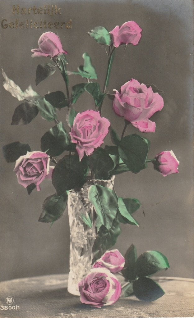 ROOS ROZEN UIT 1922 ZEER MOOI OUDE KAART KO624, Ophalen of Verzenden, 1920 tot 1940, Gelopen, Overige thema's