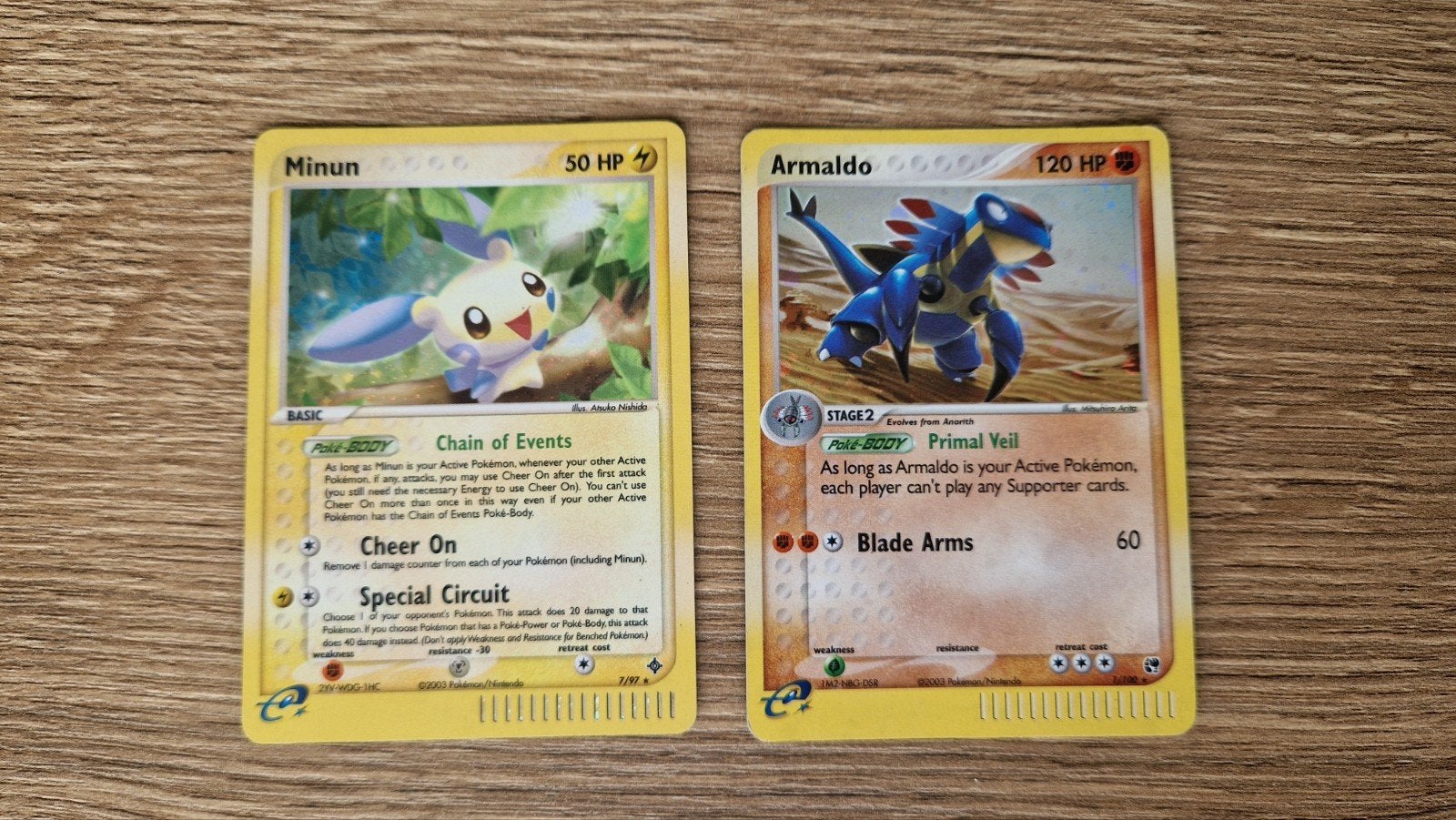 4x tcg pokemon holo ex Sandstorm/ex Dragon/Hidden legends, Ophalen of Verzenden, Zo goed als nieuw