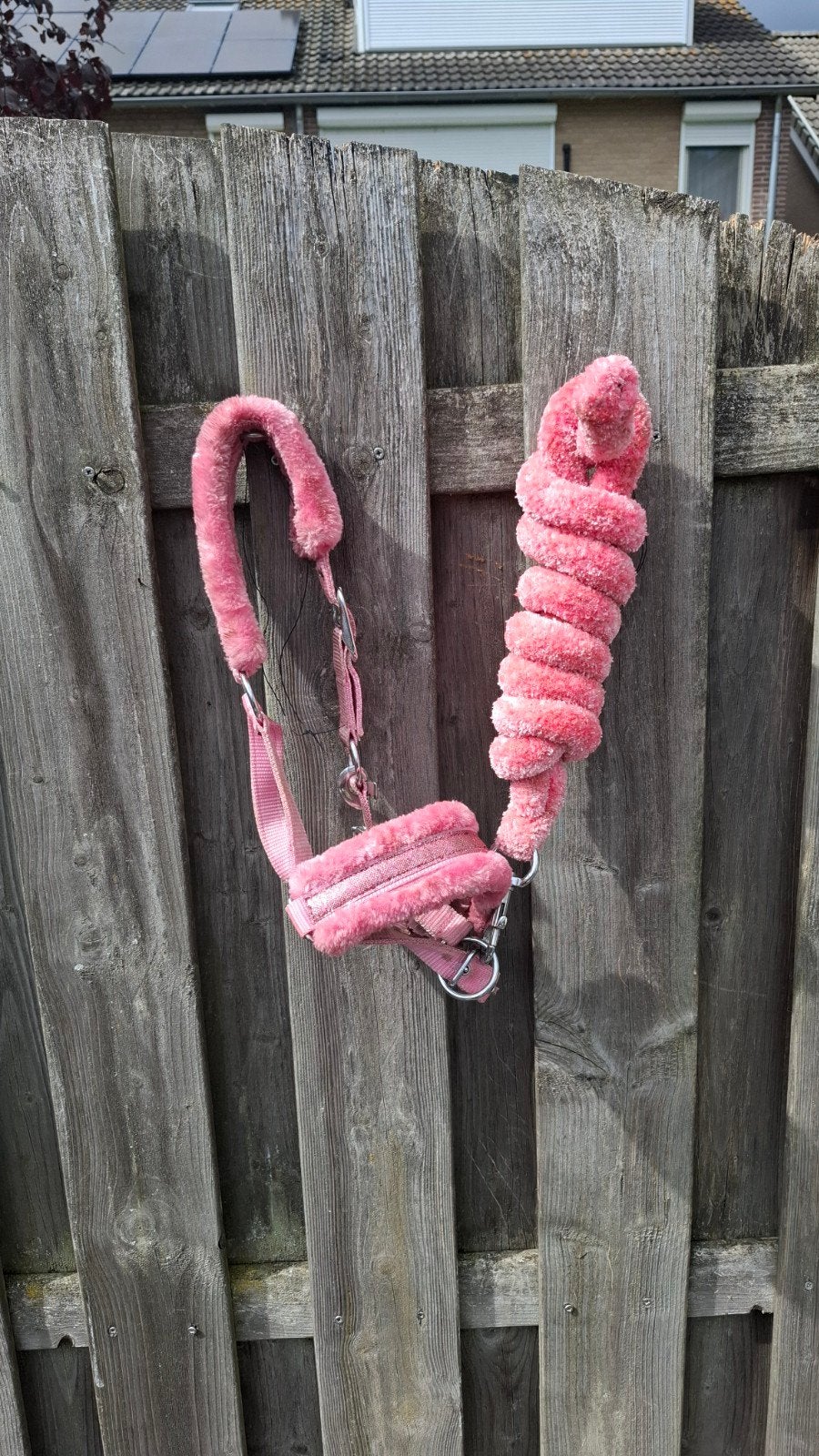 roze shetlander halster met bont, Shetlander, Overige disciplines, Ophalen of Verzenden, Met bont