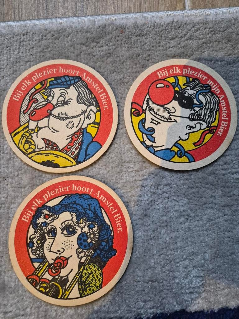 3 Amstel Bier Carnaval Viltjes - Vintage Collectie, Ophalen of Verzenden