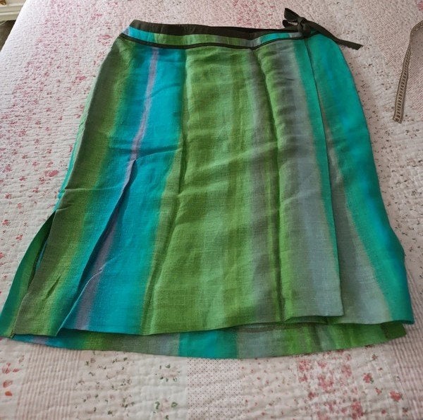 PANDORA linnen verticale strepen prachtige rok taille 51 cm, Pandora, Maat 46/48 (XL) of groter, Nieuw, Onder de knie