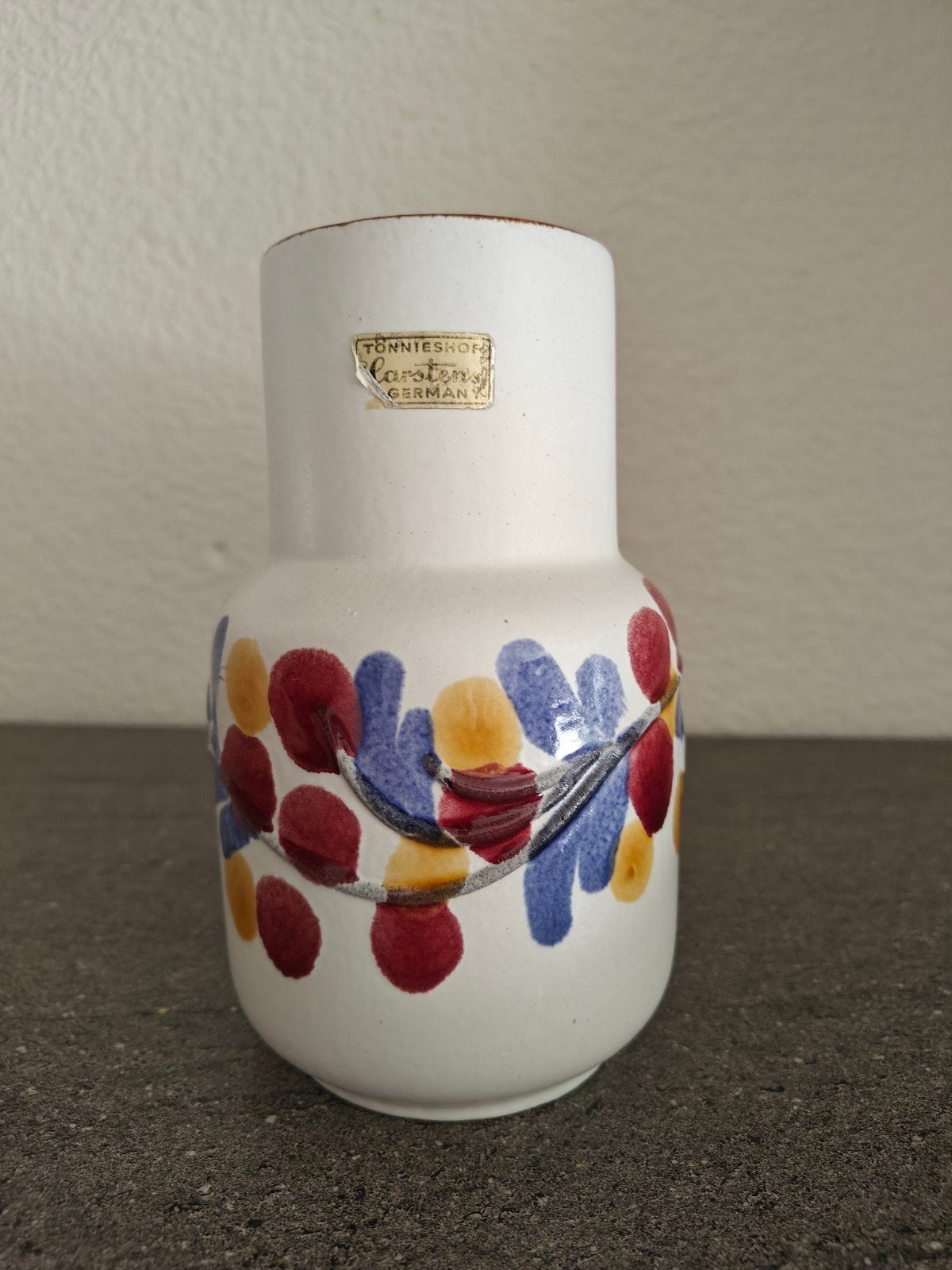 Vintage Carstens Tönnieshof Vaas - Kleurrijk Bloemenpatroon, Ophalen of Verzenden