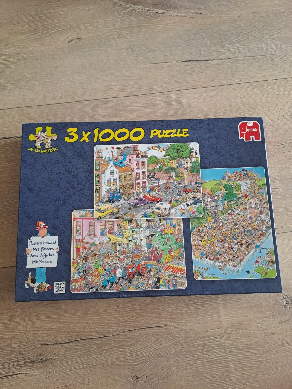 Jan van Haasteren (3x1000 stukjes) puzzels, Ophalen of Verzenden, 500 t/m 1500 stukjes, Zo goed als nieuw, Legpuzzel
