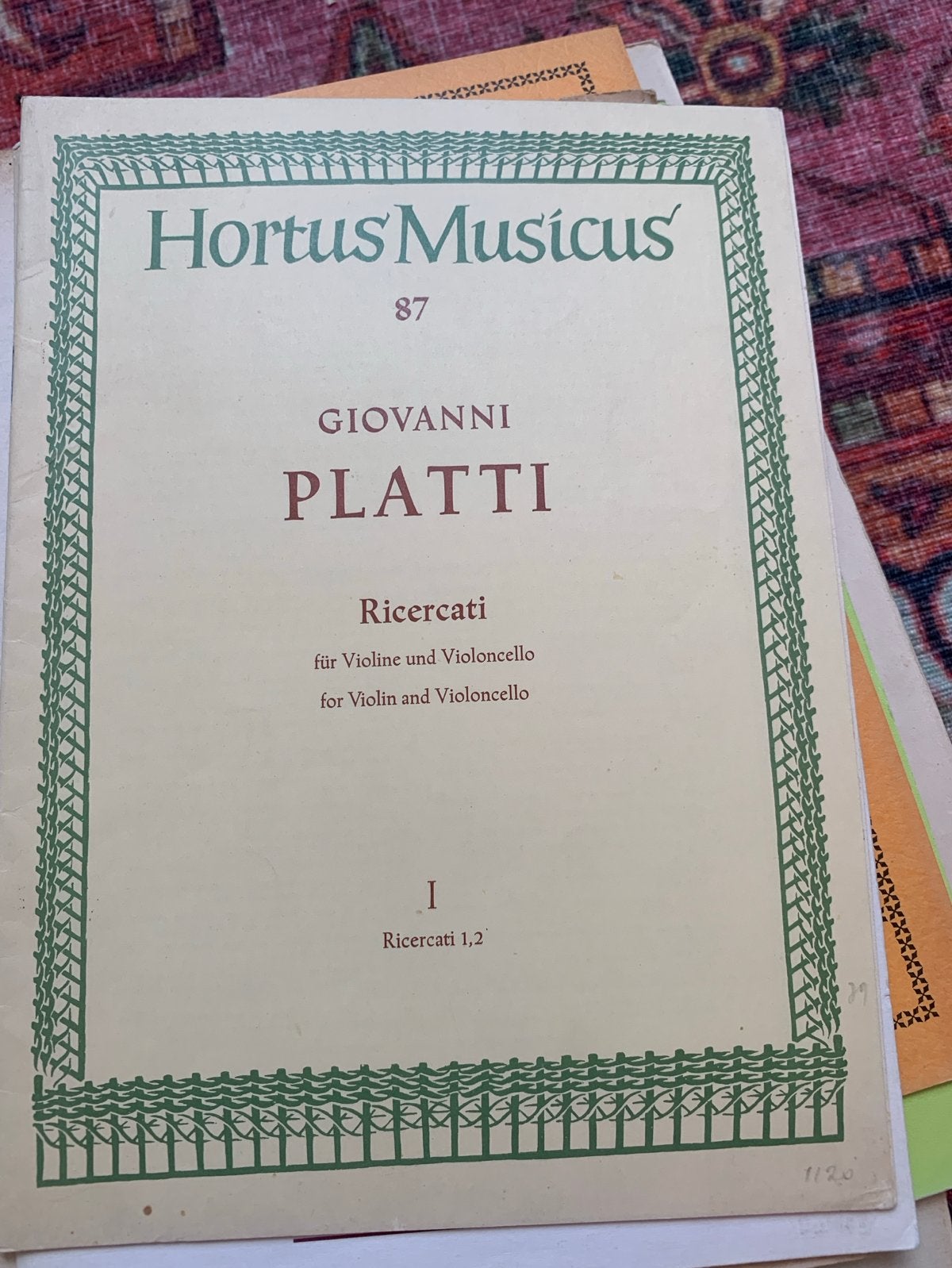 Giovanni Platti - Ricercati 1,2 voor Viool en Cello, Gebruikt, Klassiek, Ophalen of Verzenden, Viool of Altviool