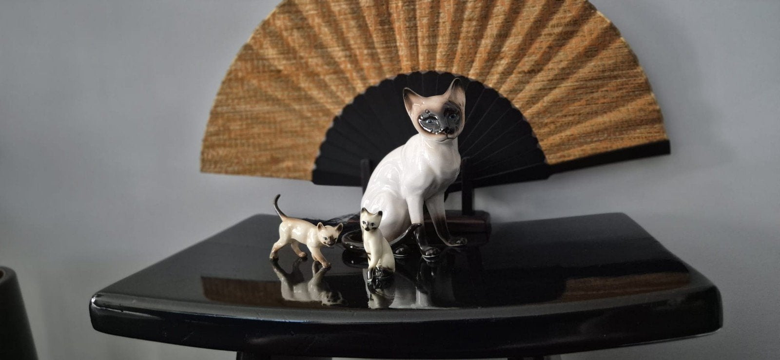 Vintage Siamese kattenbeeldjes - porselein, Ophalen of Verzenden