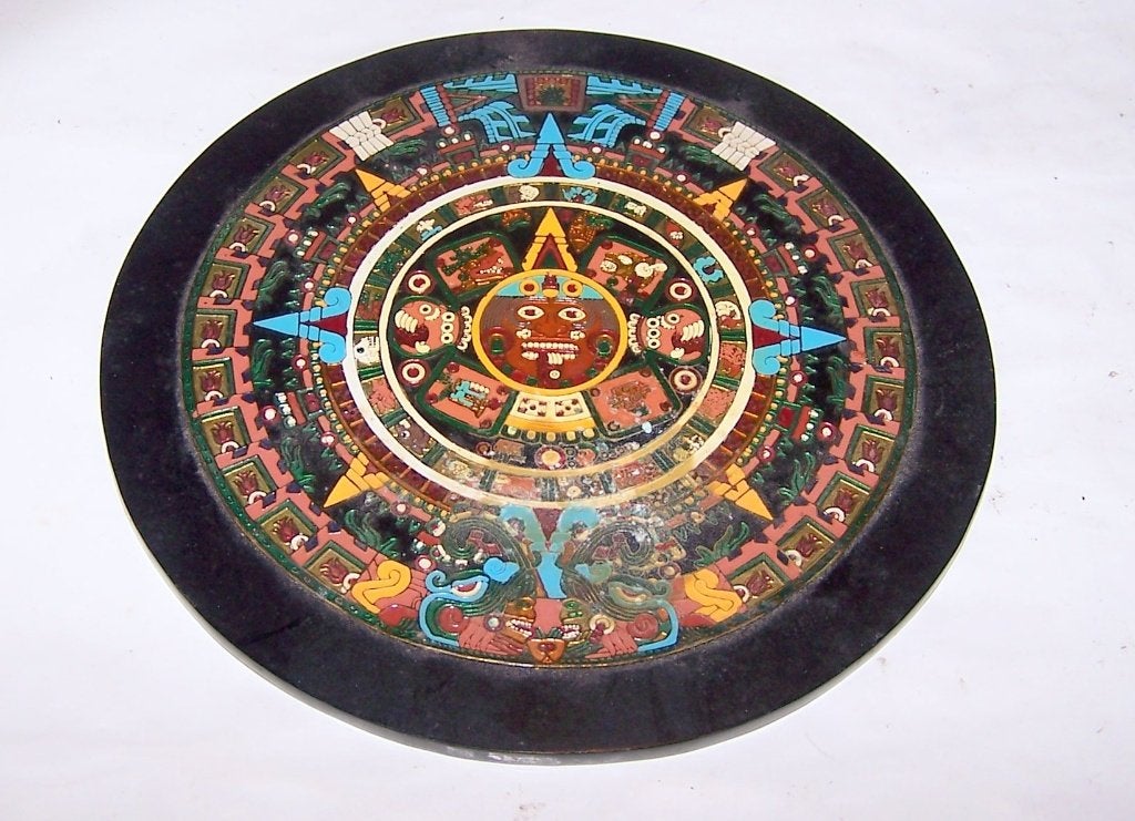 Azteekse Kalender. Doorsnee 15cm. Izgs., Ophalen of Verzenden