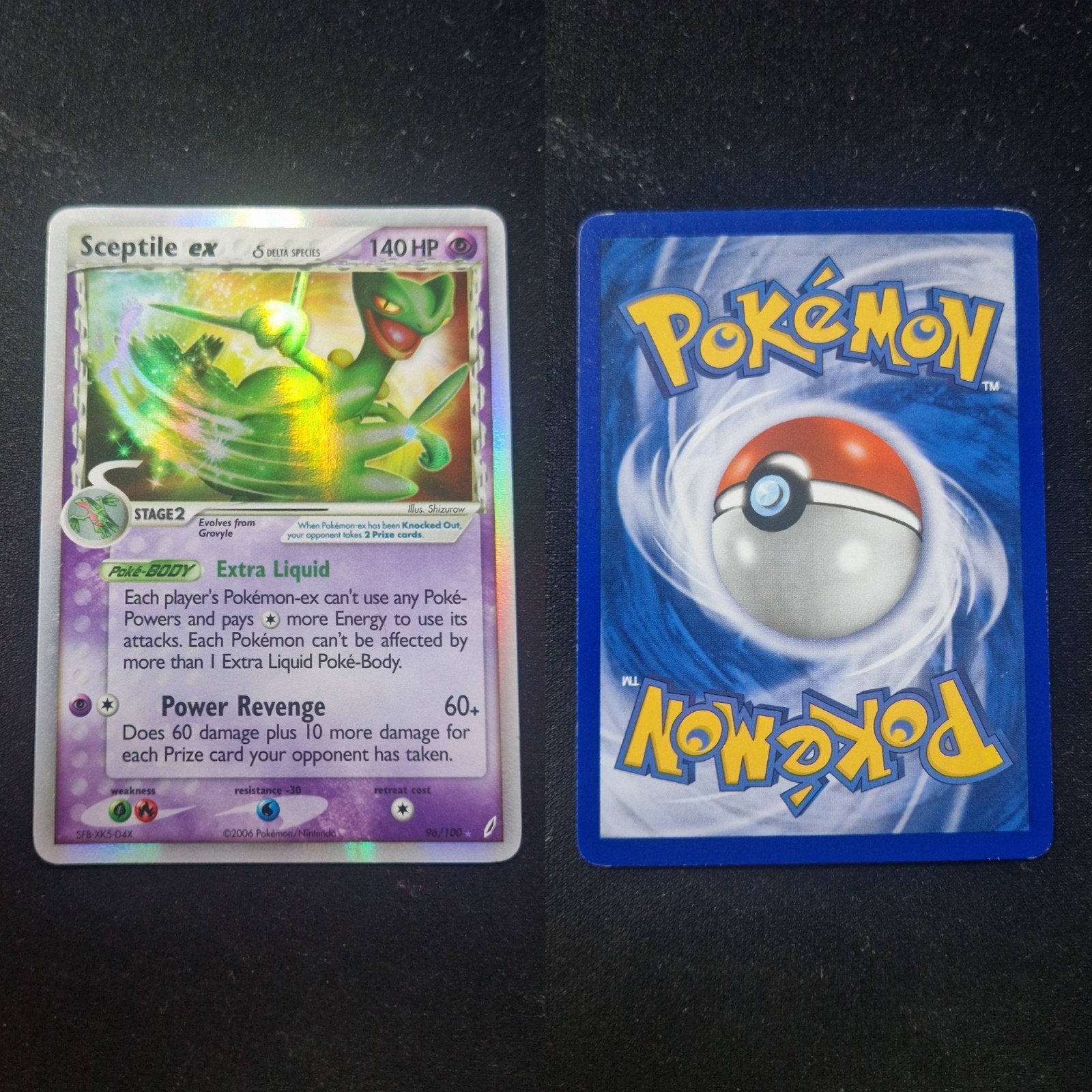 Sceptile ex δ Delta Species (CG 96) Pokémon Kaart, Ophalen of Verzenden, Gebruikt, Losse kaart, Foil