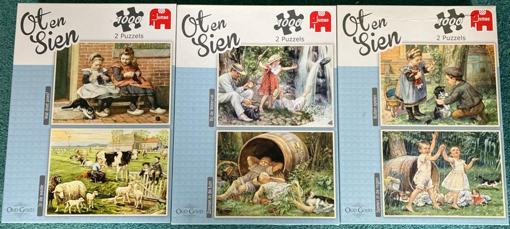 Jumbo Ot en Sien Puzzels - Set van 3 x 2 Puzzels, Ophalen, 500 t/m 1500 stukjes, Gebruikt, Legpuzzel