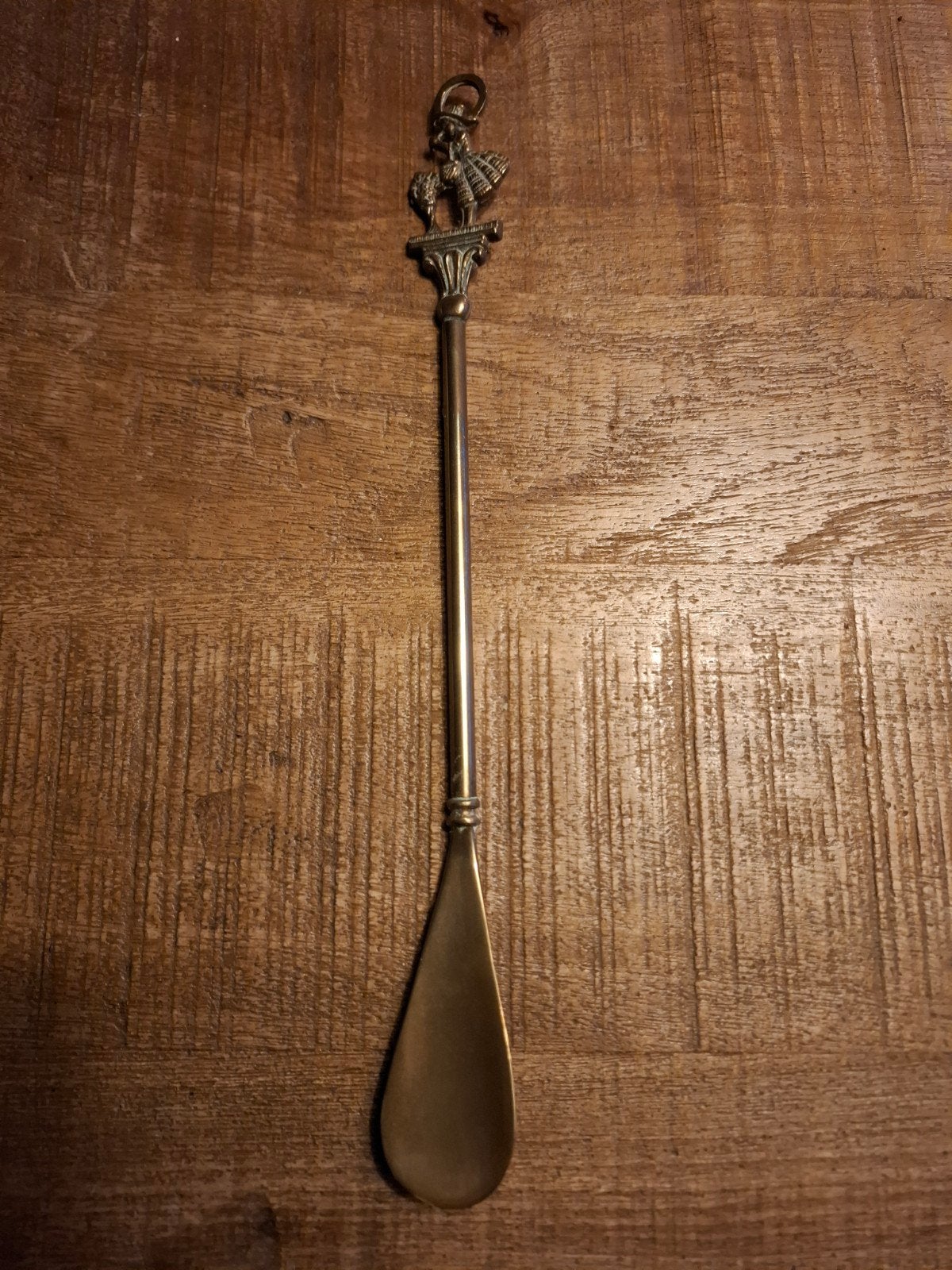 Vintage Messing Schoenlepel met Figuur, Ophalen of Verzenden