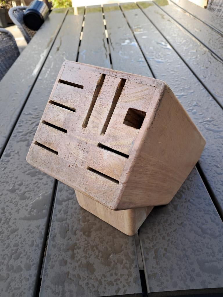 Houten messenblok - Gebruikt, Ophalen of Verzenden