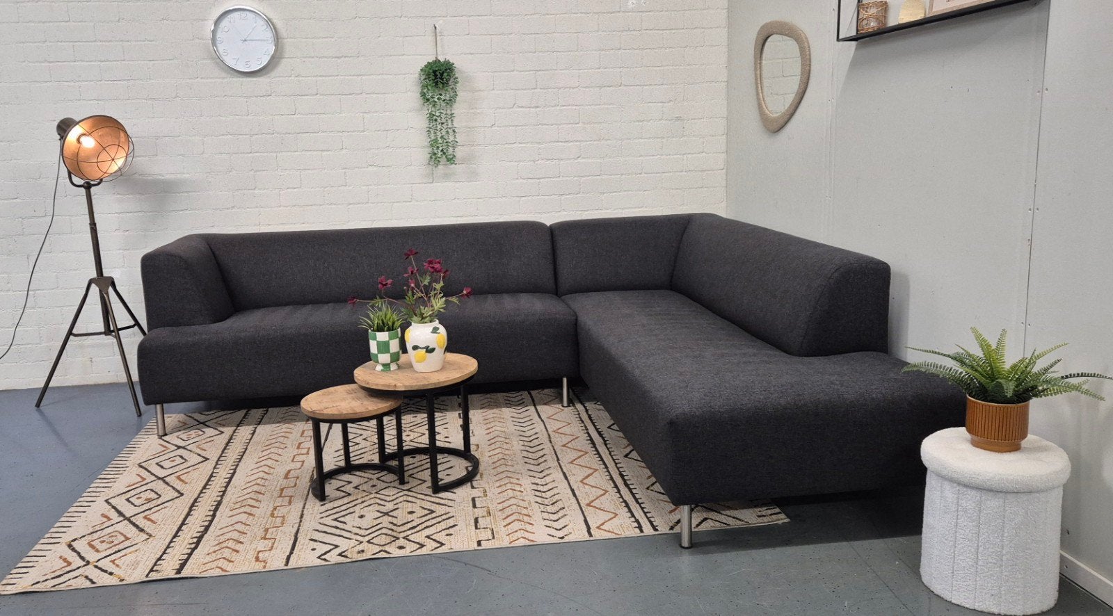 Hoekbank antraciet 270x225 | Gratis bezorging | Refurbisch, Ophalen, ., Hoekbank, Zo goed als nieuw