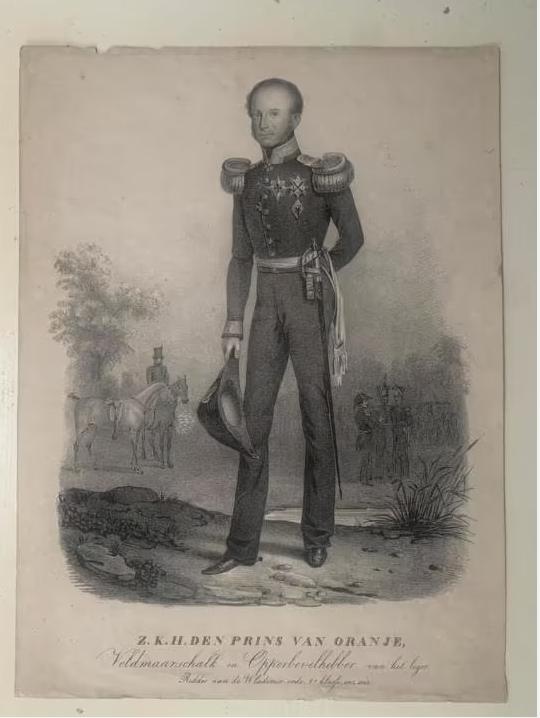 Willem II als prins van Oranje bij de slag bij Waterloo, Antiek en Kunst, Ophalen of Verzenden