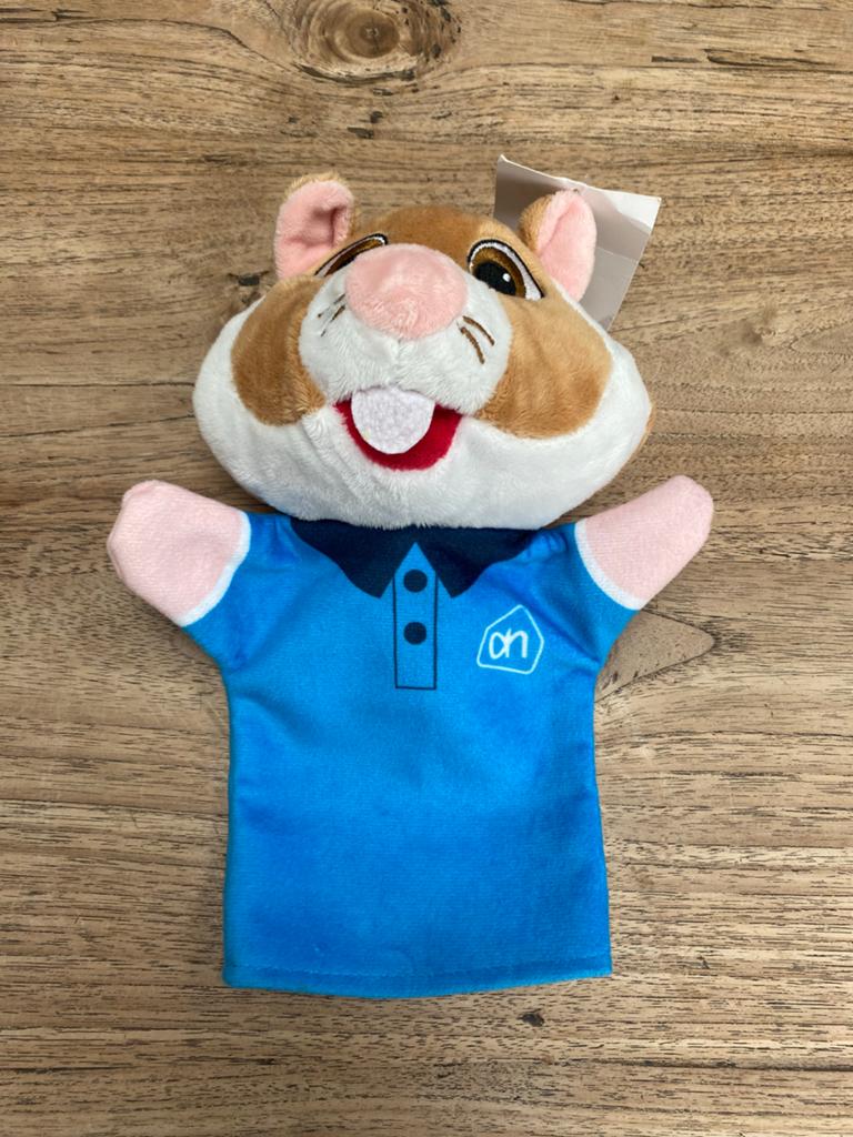 AH handpop/poppenkastpop hamster, nieuw met kaartje, Ophalen of Verzenden, Nieuw, Overige typen