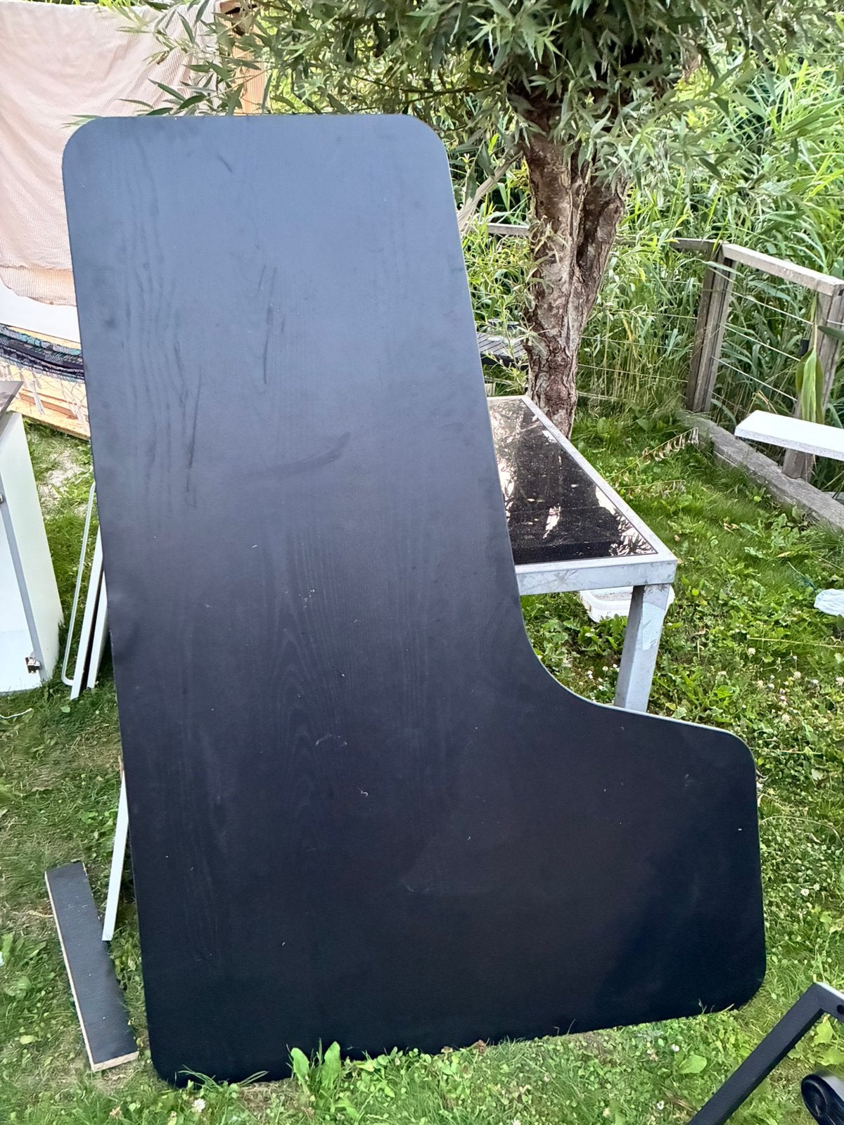 KEA BEKANT Hoekbureau links – Zwart gebeitst essenfineer, Ophalen, 160 cm, Gebruikt, Hoekbureau