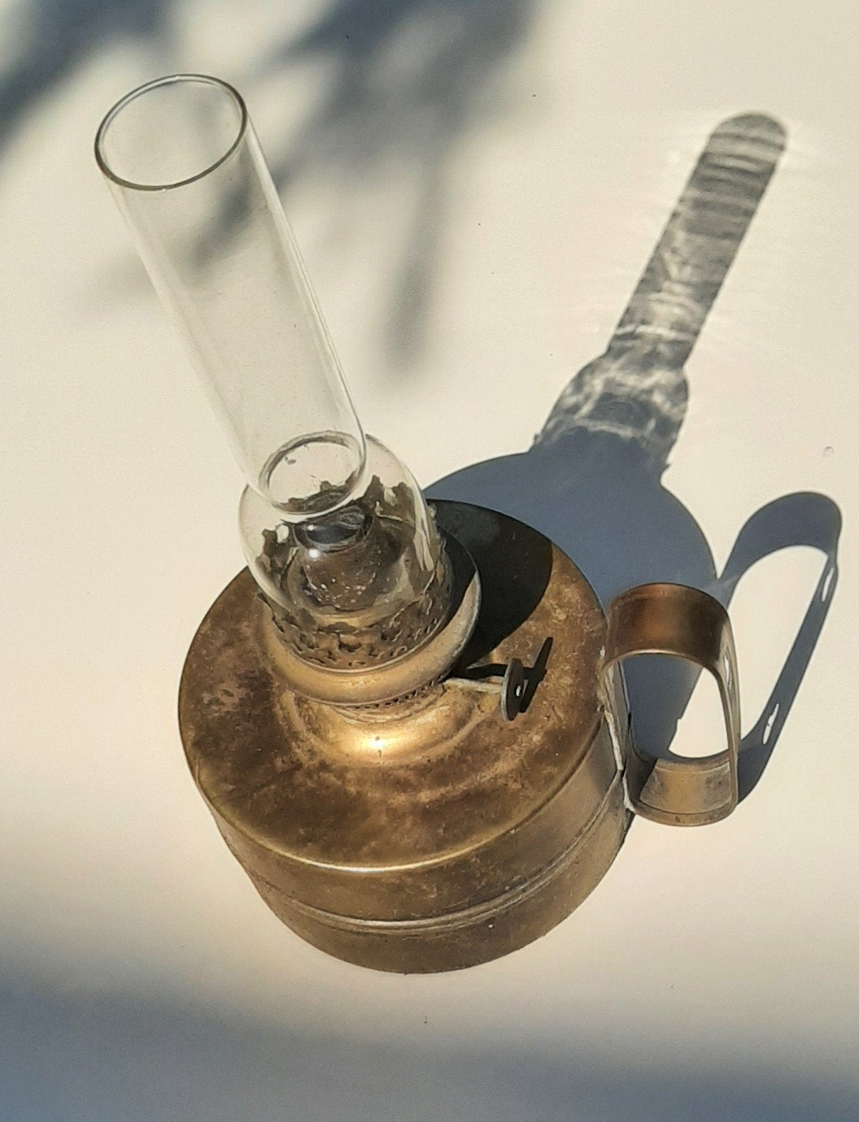 De Haan Rotterdam DHR olielamp kombuislamp koper, Antiek en Kunst, Ophalen of Verzenden