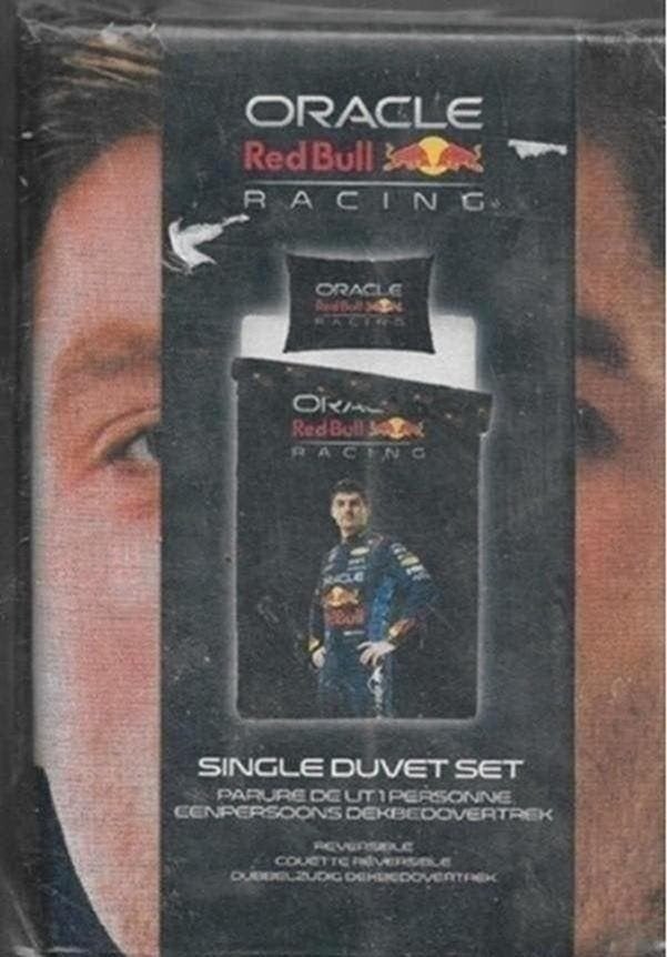 F1 Dekbed Max Verstappen (in plastic), Overige maten, Zwart, Dekbedovertrek, Nieuw