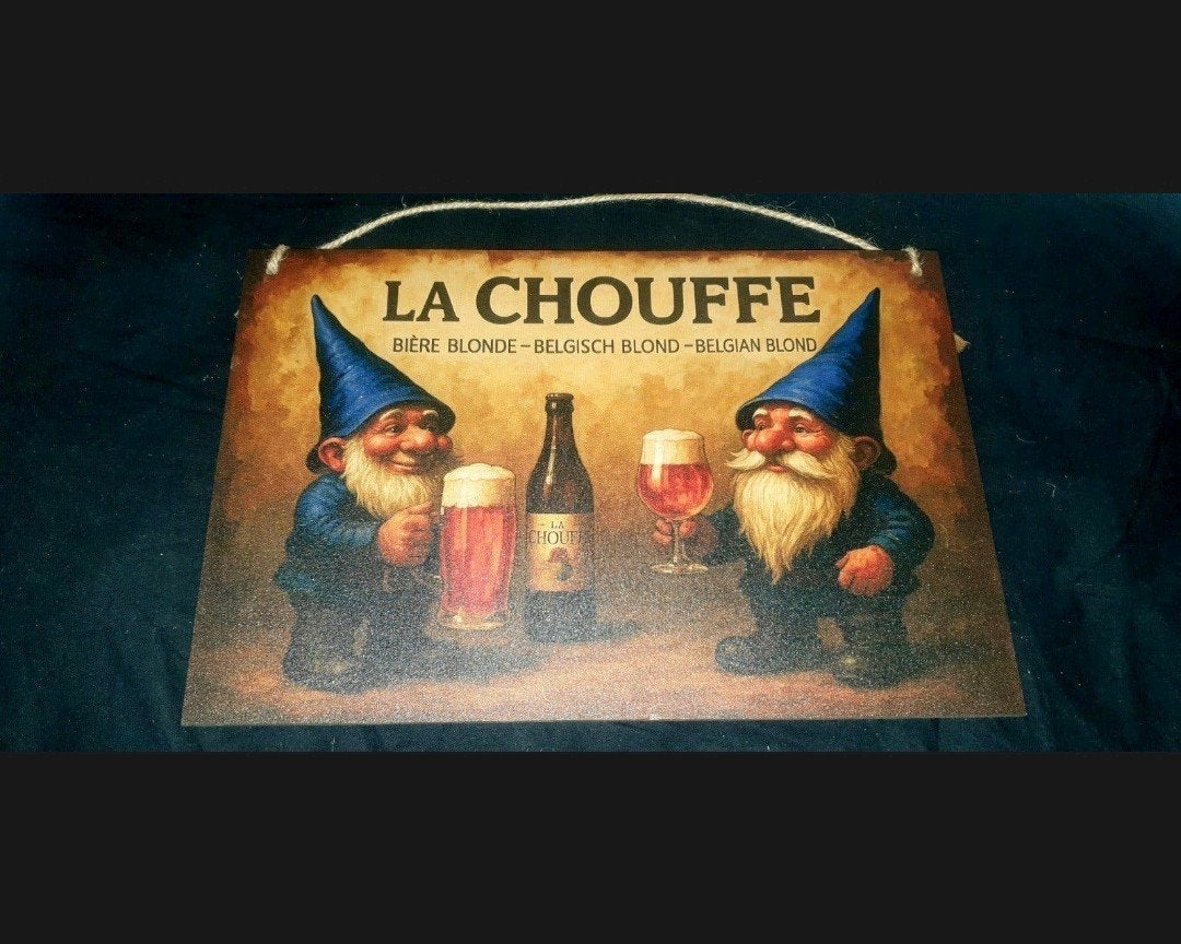 la chouffe metaal wandbord - de ultieme sfeermaker, Verzamelen, Ophalen of Verzenden, Nieuw, Reclamebord, Plaat of Schild, Overige merken