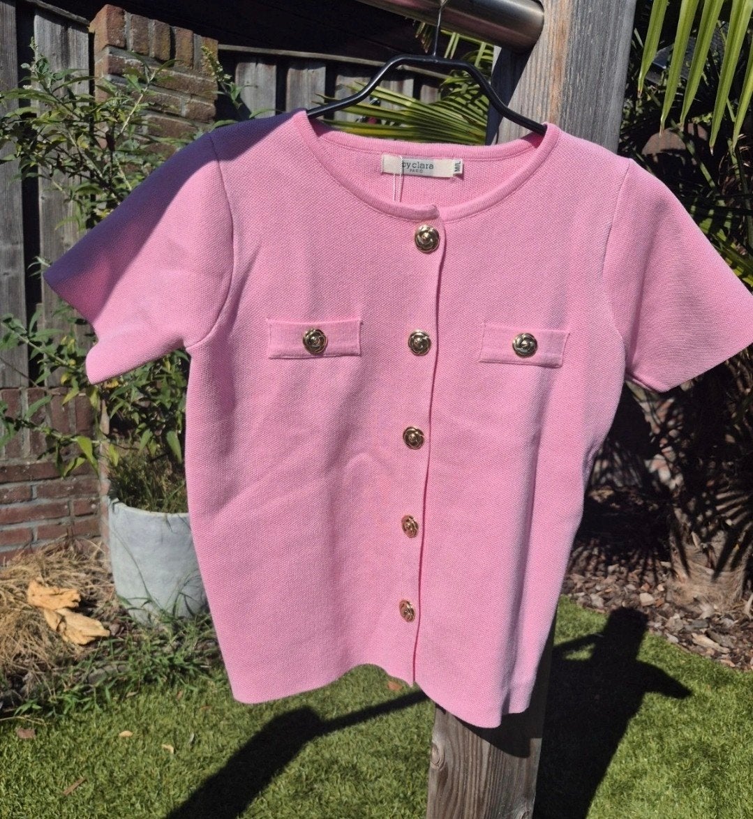 Roze top, Maat 38/40 (M), Nieuw, Korte mouw, Roze