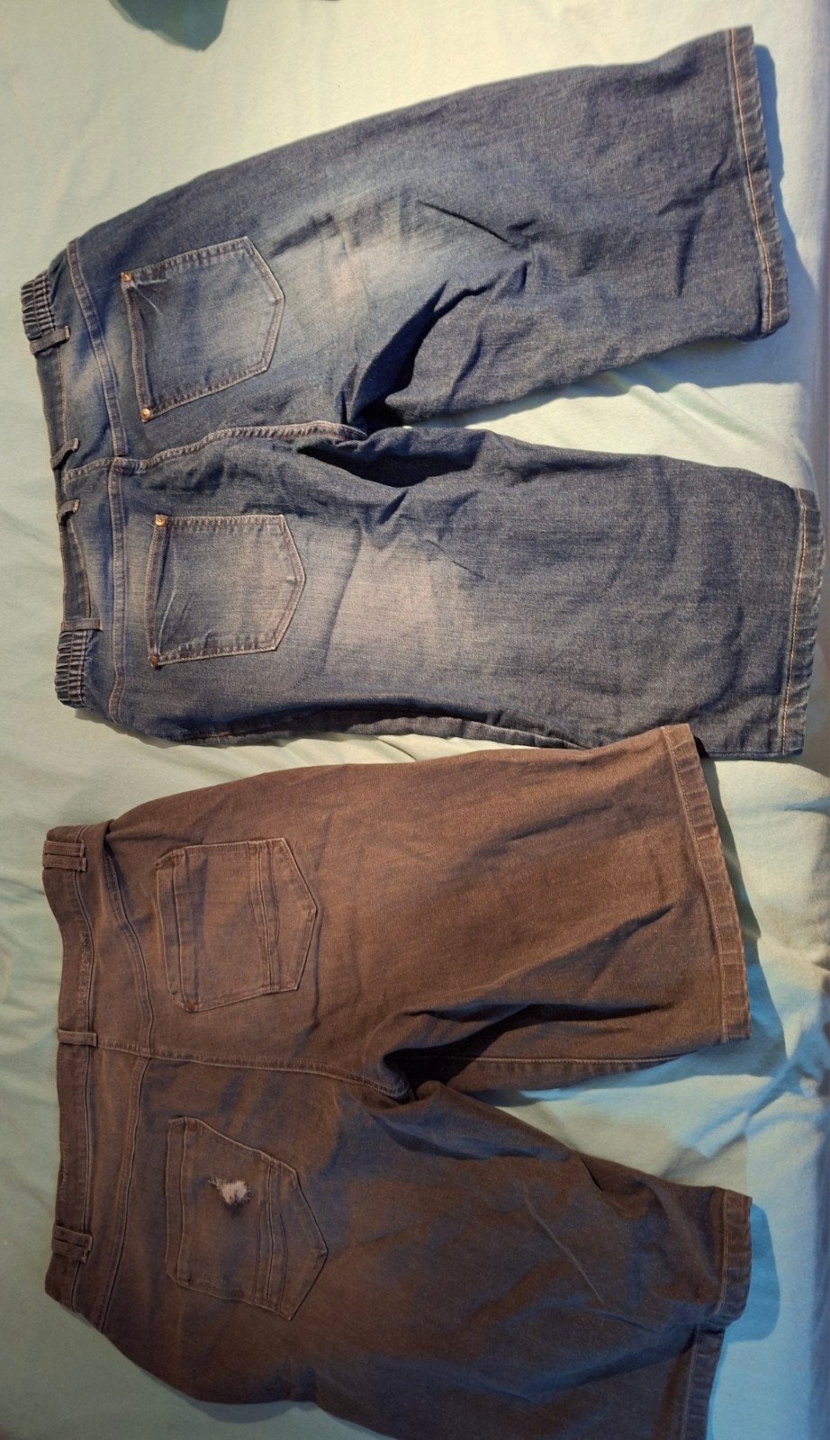 2x Dames spijkerbroek shorts/capri - Maat 46/48 (XL), Kort, Blauw, Maat 46/48 (XL) of groter, Ophalen of Verzenden