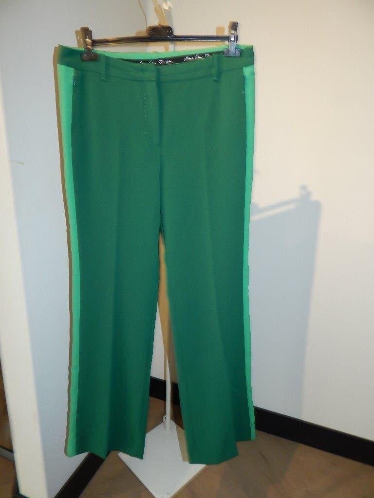 Marccain appeltjes groene broek band zijkanten soepel N5/42, Kleding | Dames, Verzenden, Maat 42/44 (L), Zo goed als nieuw, Lang