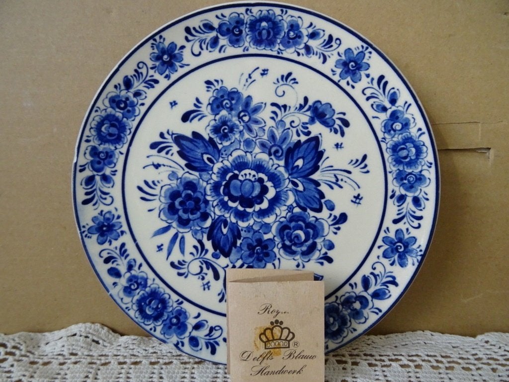 Vintage wandbord Royal Delft 19cm Royal Delfts Handwerk 1970