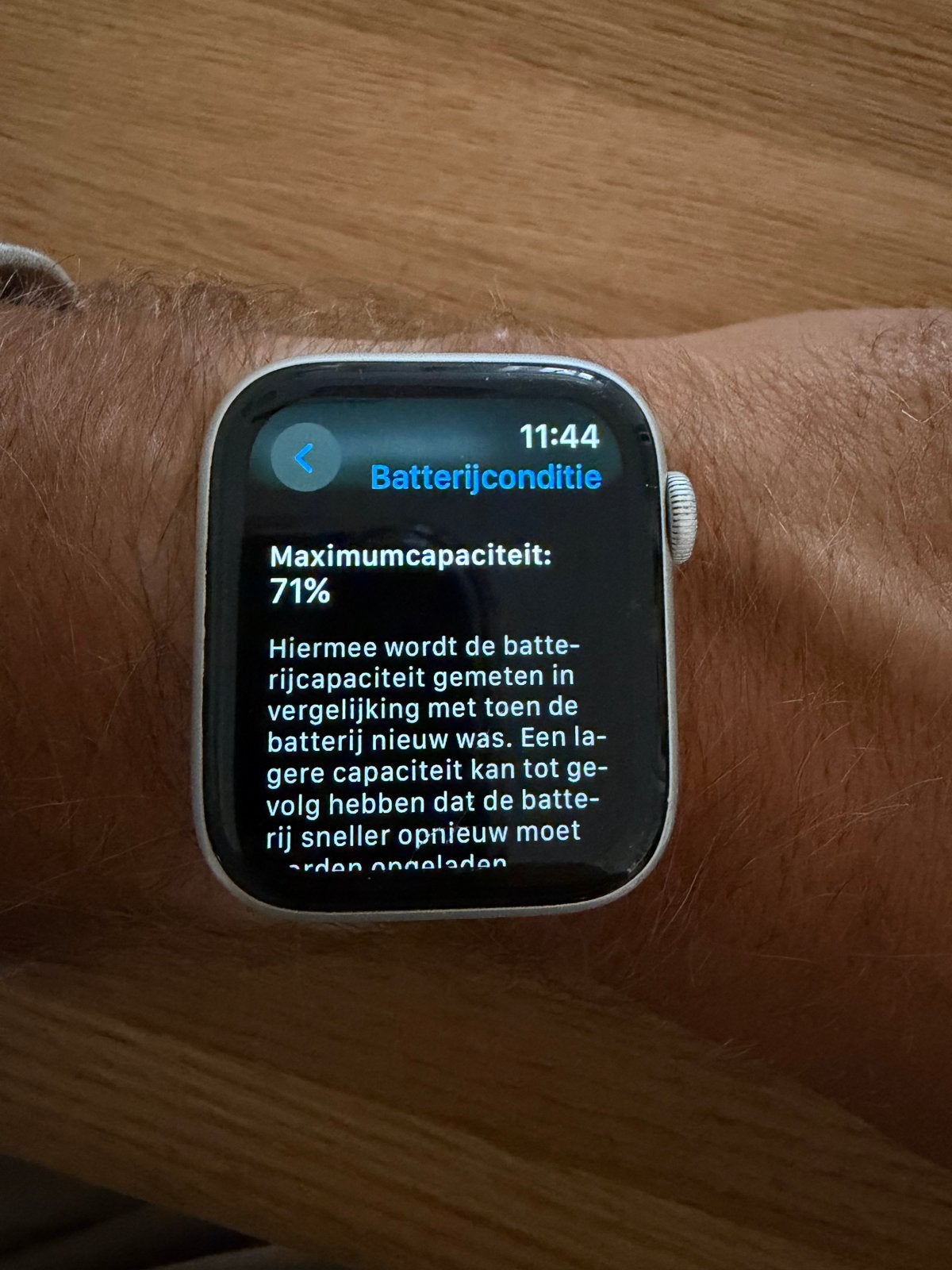 Apple Watch 5 met 71% batterijcapaciteit