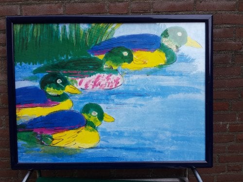 schilderij op hout van eenden, Ophalen of Verzenden, 'T Olde Gre-j, Info@toldegrej.nl, Endepoelstraat 20f Didam