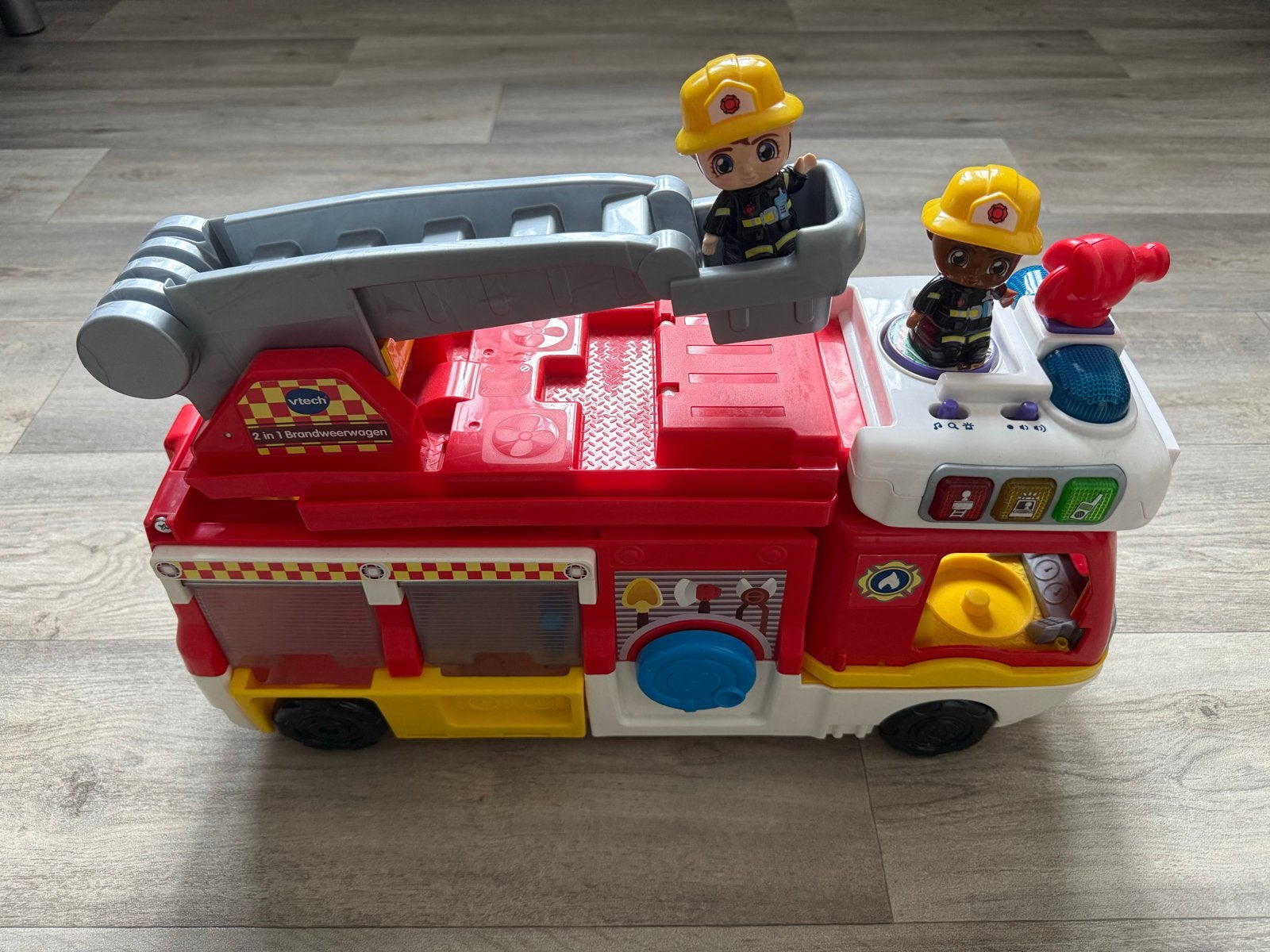 VTech 2-in-1 Brandweerwagen met Licht en Geluid, Ophalen, Zo goed als nieuw, Bouwen, Met licht