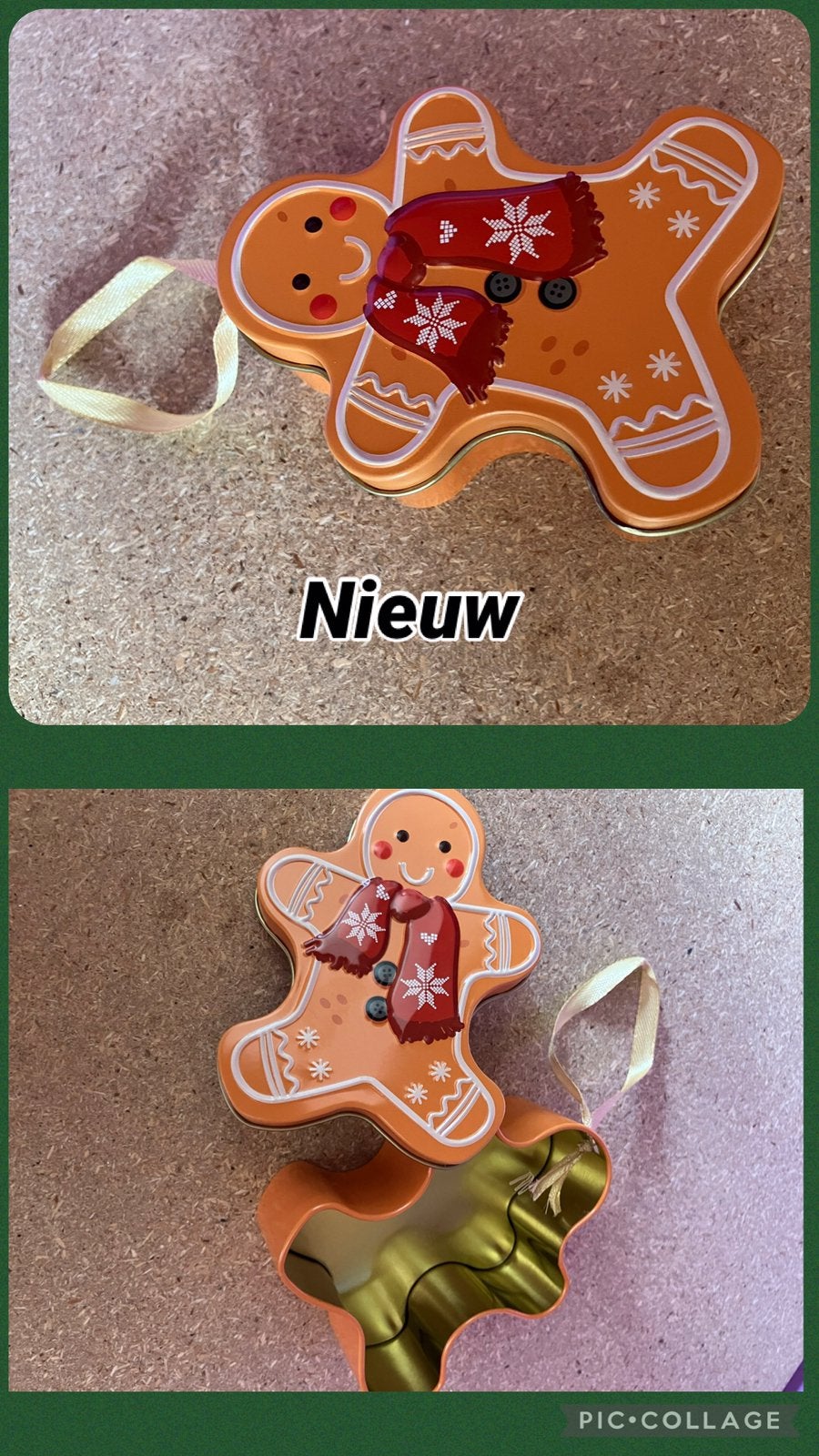 Nieuw=klein koekje poppetje blikje=kerst, Ophalen of Verzenden, Nieuw
