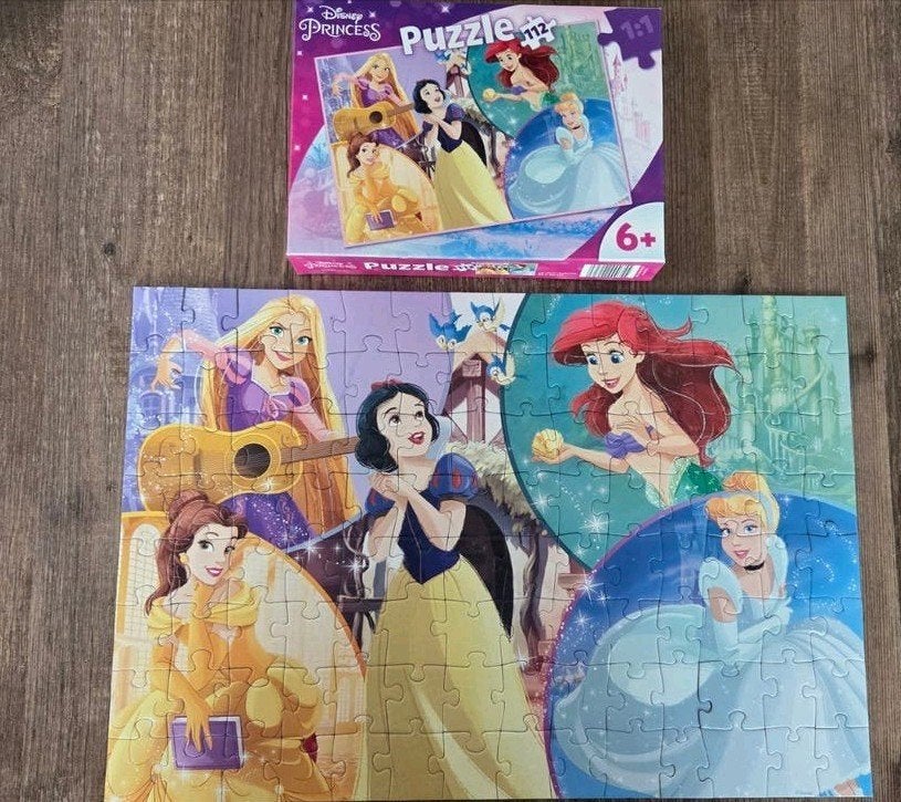 Disney Princess puzzel 112 stukjes, Ophalen of Verzenden, Meer dan 50 stukjes, Gebruikt, 6 jaar of ouder