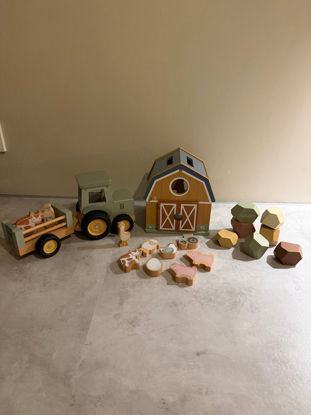 Little Dutch Houten Boerderij Speelset met Tractor en Dieren, Kinderen en Baby's, Ophalen of Verzenden, Gebruikt, Overige typen