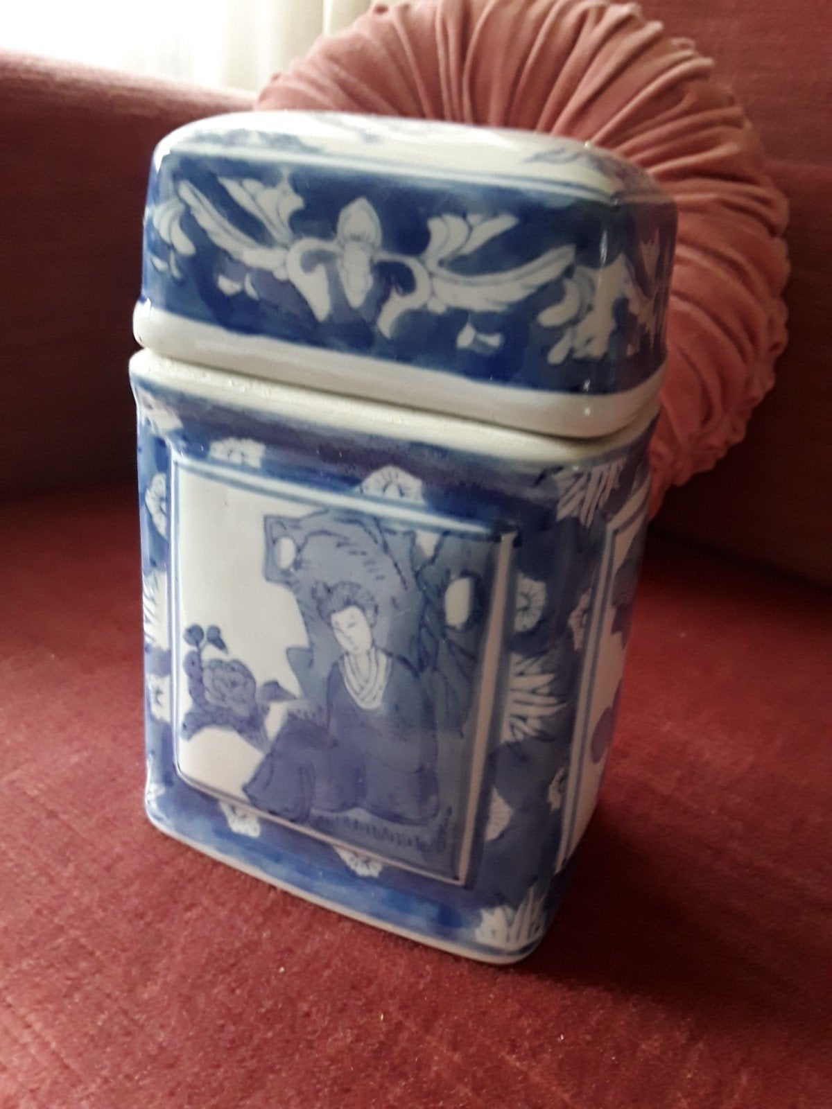 antiek theepot porselyn 15x 10 x7cm puntgaaf, Ophalen of Verzenden