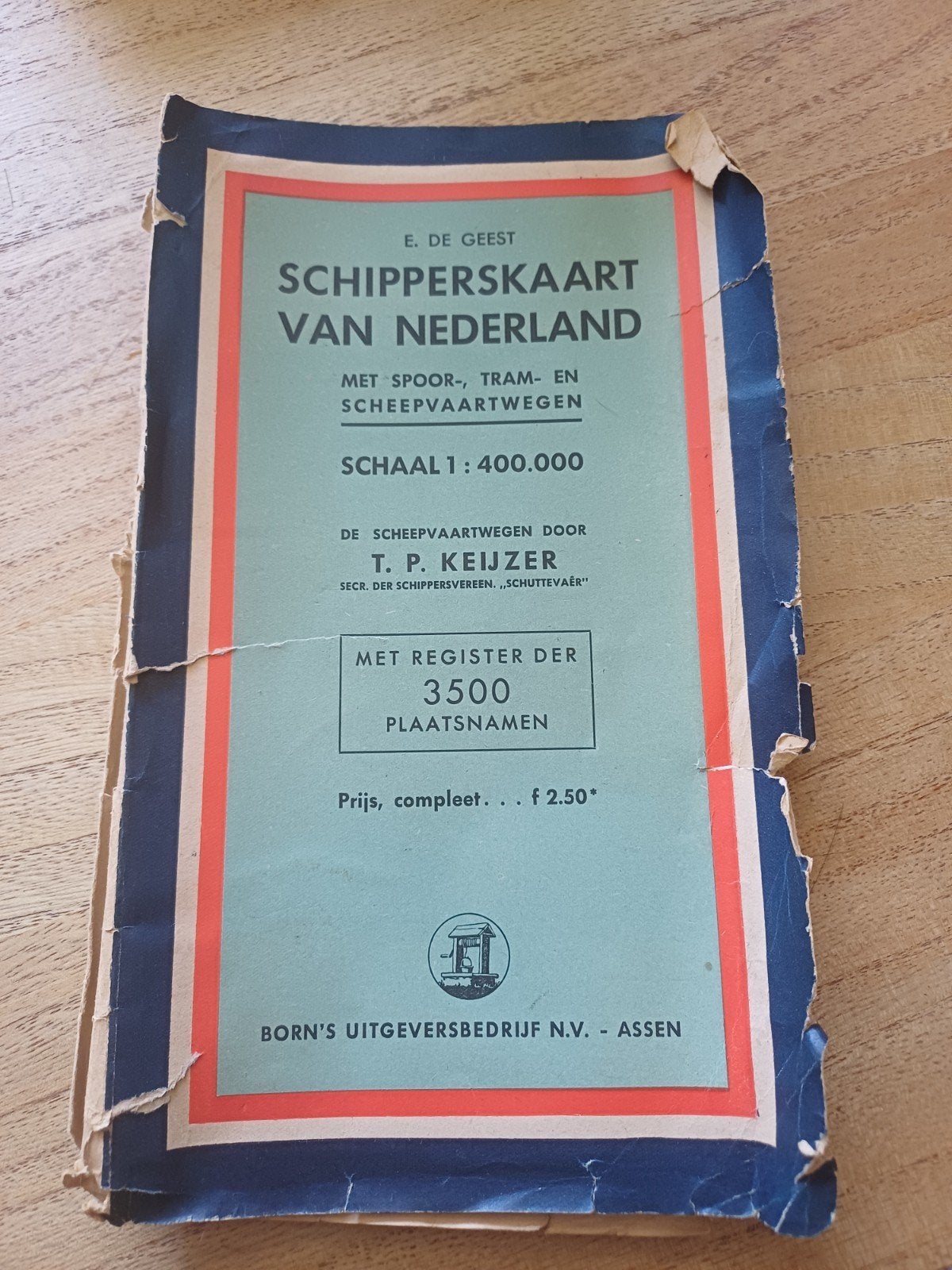 L4 Oude Schipperskaart van Nederland - E. de Geest, Gelezen, E. de Geest, Ophalen of Verzenden, Landkaart
