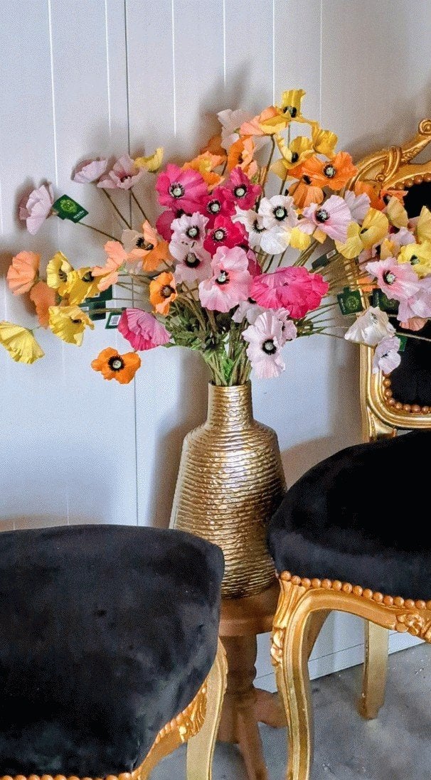 Diverse kleuren klaprozen, Huis en Inrichting, Woonaccessoires | Kunstplanten en Kunstbloemen, Ophalen of Verzenden