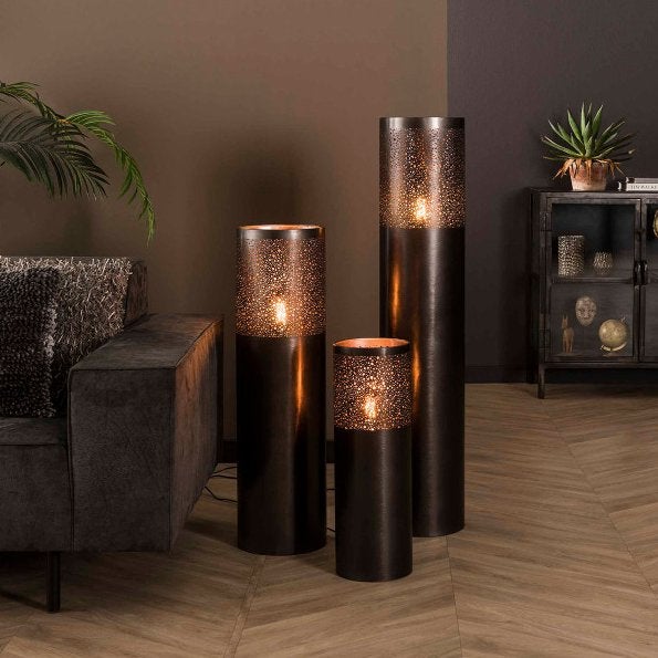 Vloerlamp cilinder Ø20 – Zwart Nikkel, 60 cm – NIEUW, Nieuw, Ophalen of Verzenden, Minder dan 100 cm, Metaal