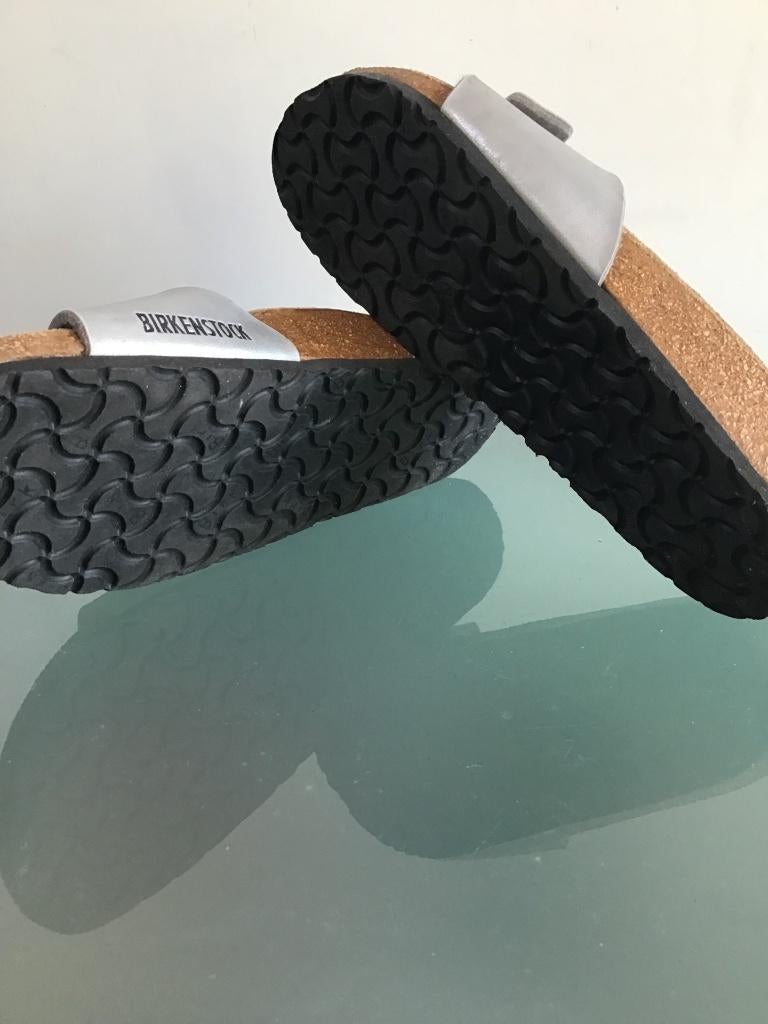 Birkenstock Madrid zilveren slippers 37 | Gratis verzenden, Slippers, Overige kleuren, Verzenden, Zo goed als nieuw