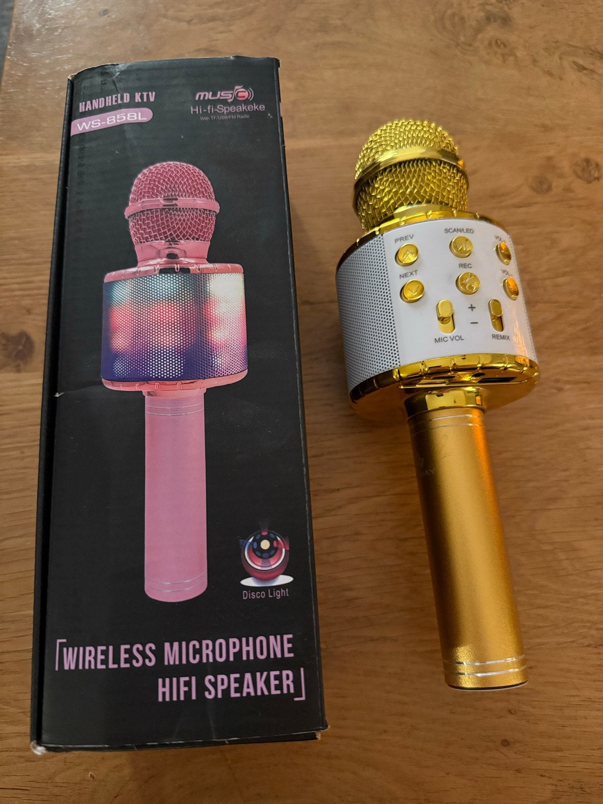 Draadloze Microfoon met HIFI Speaker en Disco Licht, Ophalen, Zo goed als nieuw, Microfoon(s)