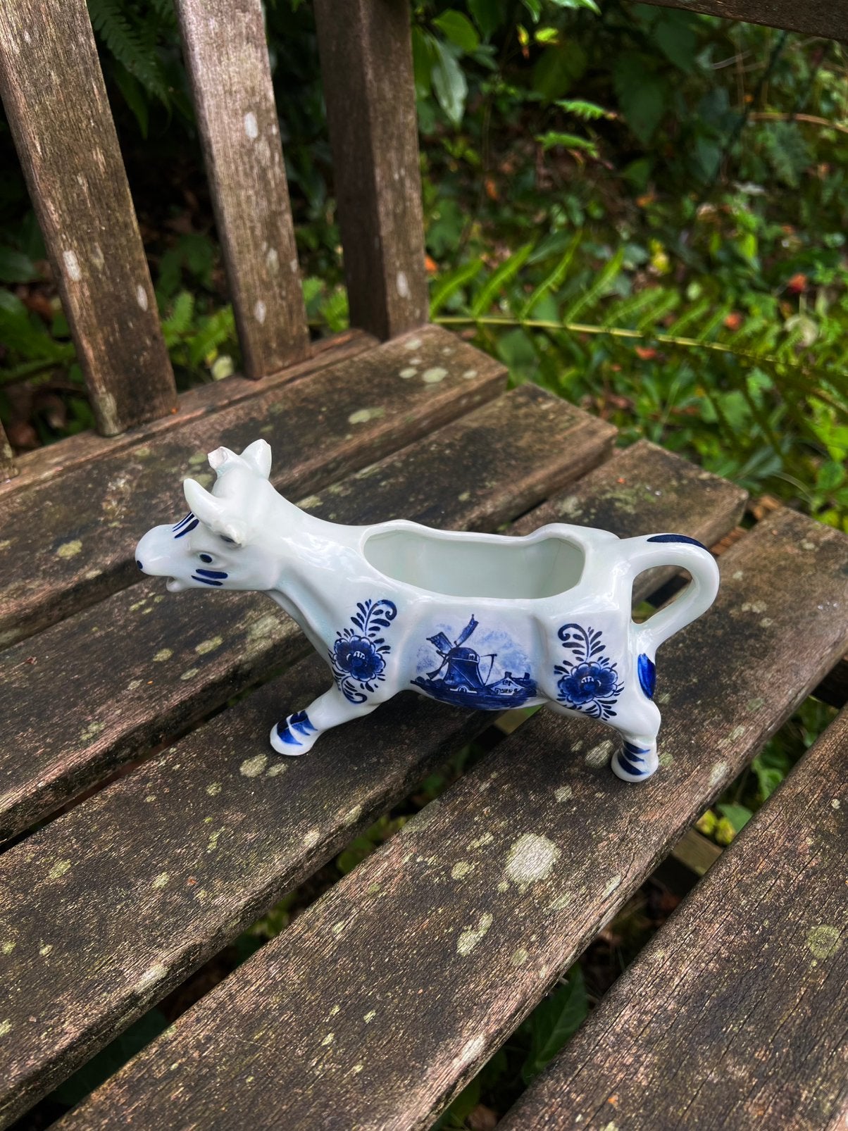 Origineel Delft’s Blauw melkkannetje koe handbeschilderd, Ophalen of Verzenden