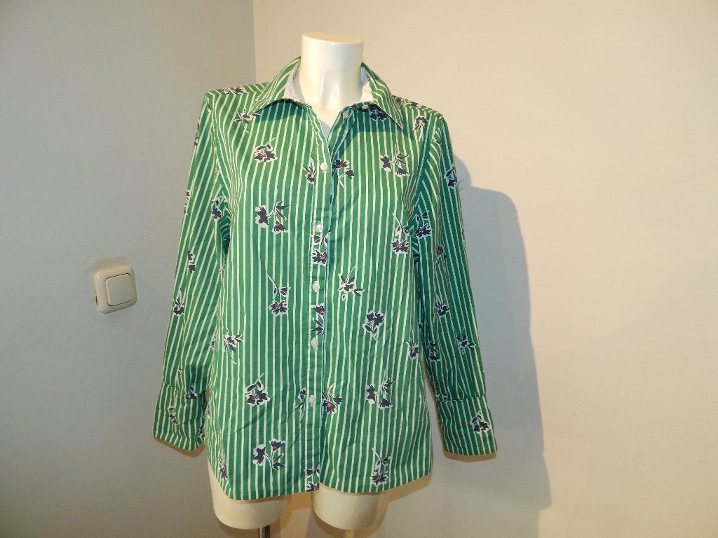 Studio Anneloes mooie blouse groen strepen bloemen XL, Studio Anneloes, Maat 46/48 (XL) of groter, Ophalen of Verzenden, Zo goed als nieuw