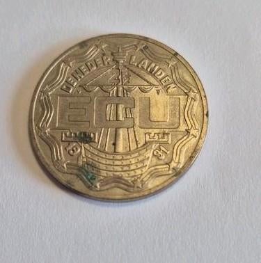 Herdenkingspenning 2½ ECU 1991 - Desiderius Erasmus, Postzegels en Munten, Penningen en Medailles, Overige materialen, Ophalen of Verzenden