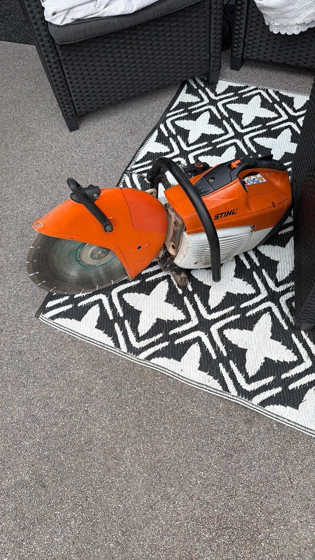 STIHL TS 500I DOORSLIJPER bandenzaag, 70 mm of meer, Ophalen of Verzenden, Zo goed als nieuw, Afkortzaag