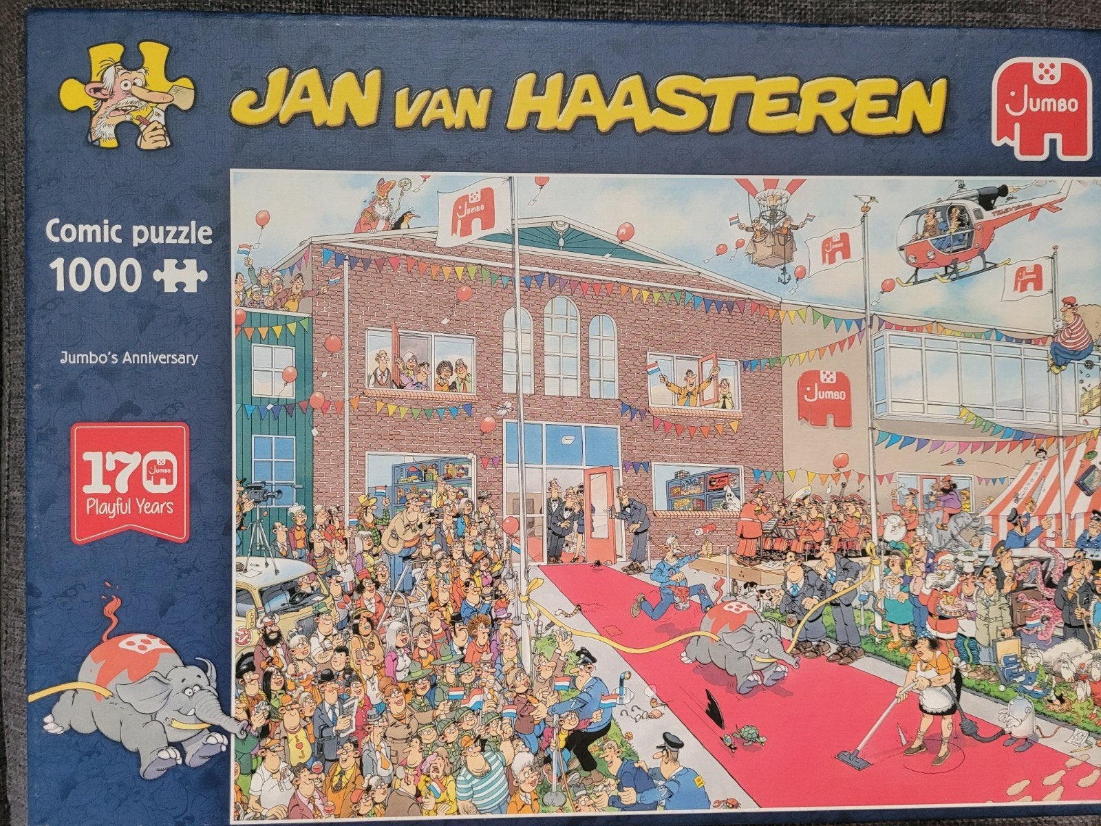 Jan van Haasteren Jumbo's Anniversary, Ophalen of Verzenden, 500 t/m 1500 stukjes, Zo goed als nieuw, Legpuzzel