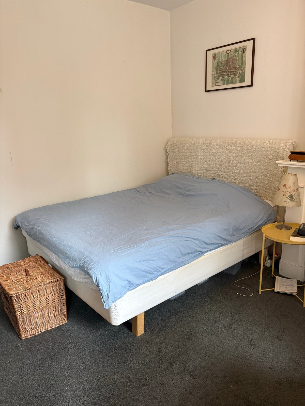DUNVIK boxspring IKEA, Gebruikt, Eenpersoons, Wit, Ophalen of Verzenden