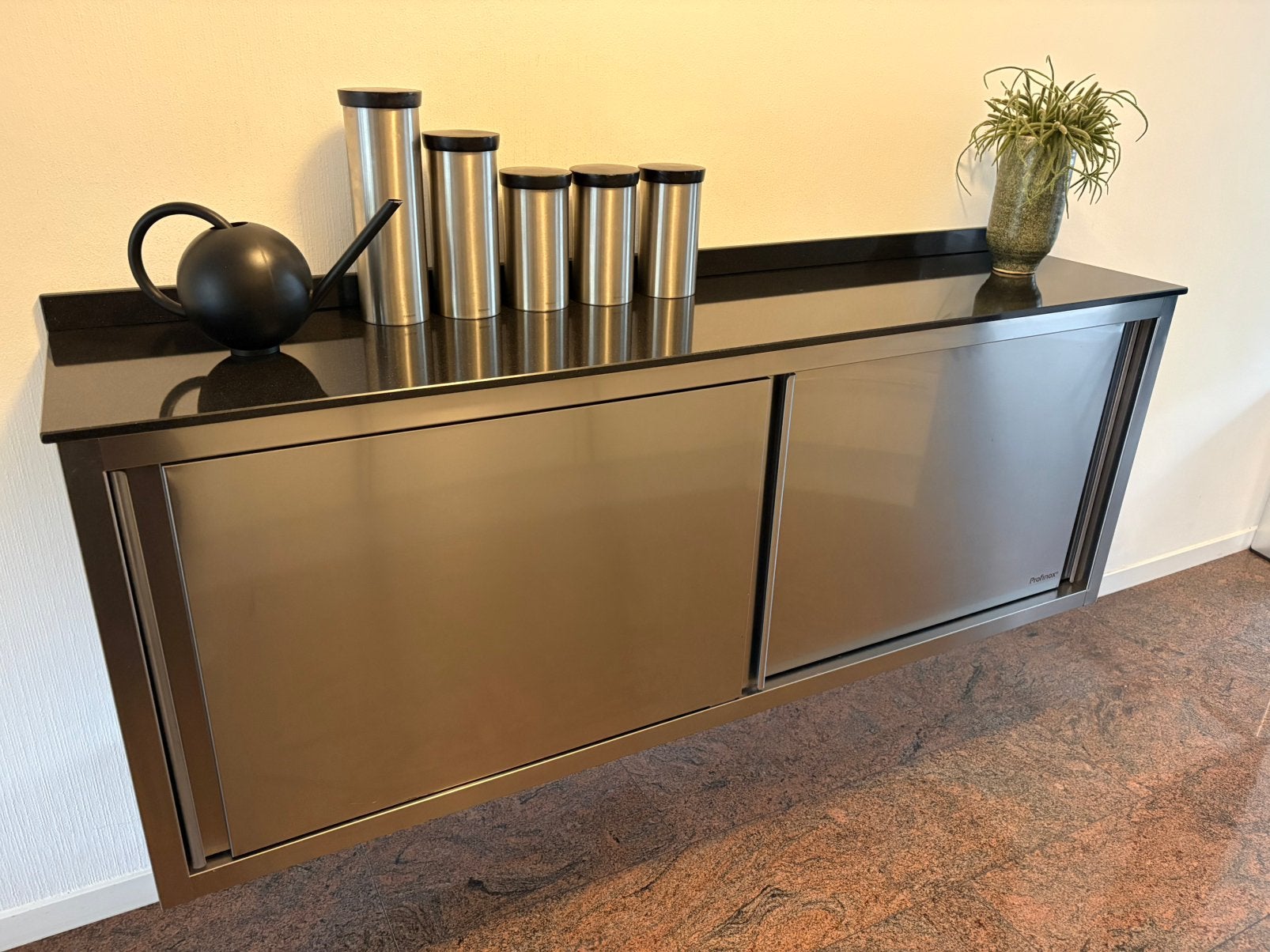 Profinox rvs schuifkast 180 cm breed, Huis en Inrichting, Ophalen of Verzenden, Zo goed als nieuw, 50 tot 75 cm