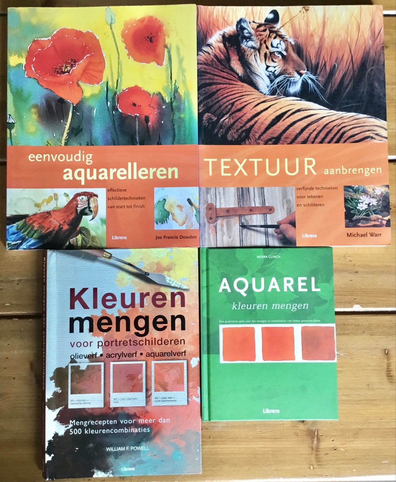 4 BOEKEN OVER AQUARELLEREN, TEXTUUR EN KLEUREN MENGEN, Boeken, Ophalen of Verzenden, Gelezen, Schilder- en Tekenkunst