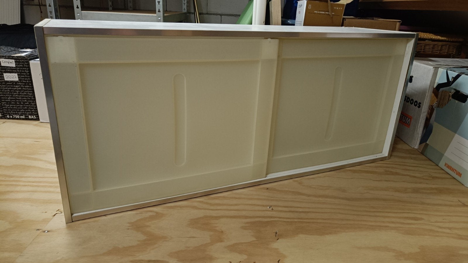Witte kast met schuifdeuren - 120x35x50 cm, Ophalen, Gebruikt
