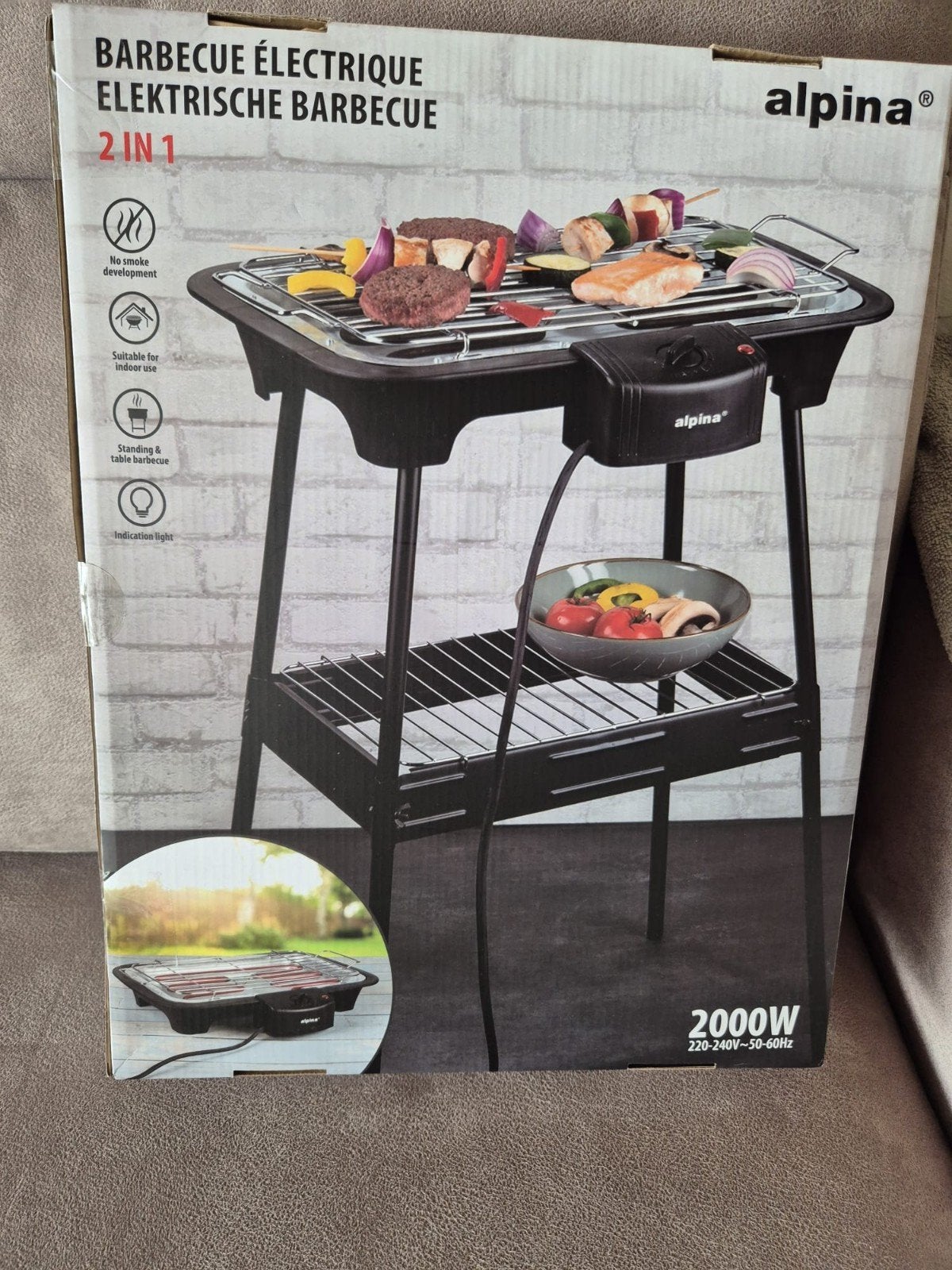 Nieuwe Alpina Elektrische Barbecue 2-in-1 (2000W), Ophalen, Nieuw, Alpina